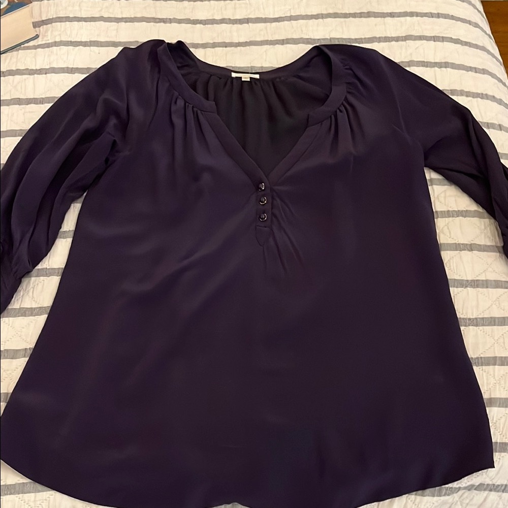 Shoshanna Blue Relaxed Buttoned Blouse